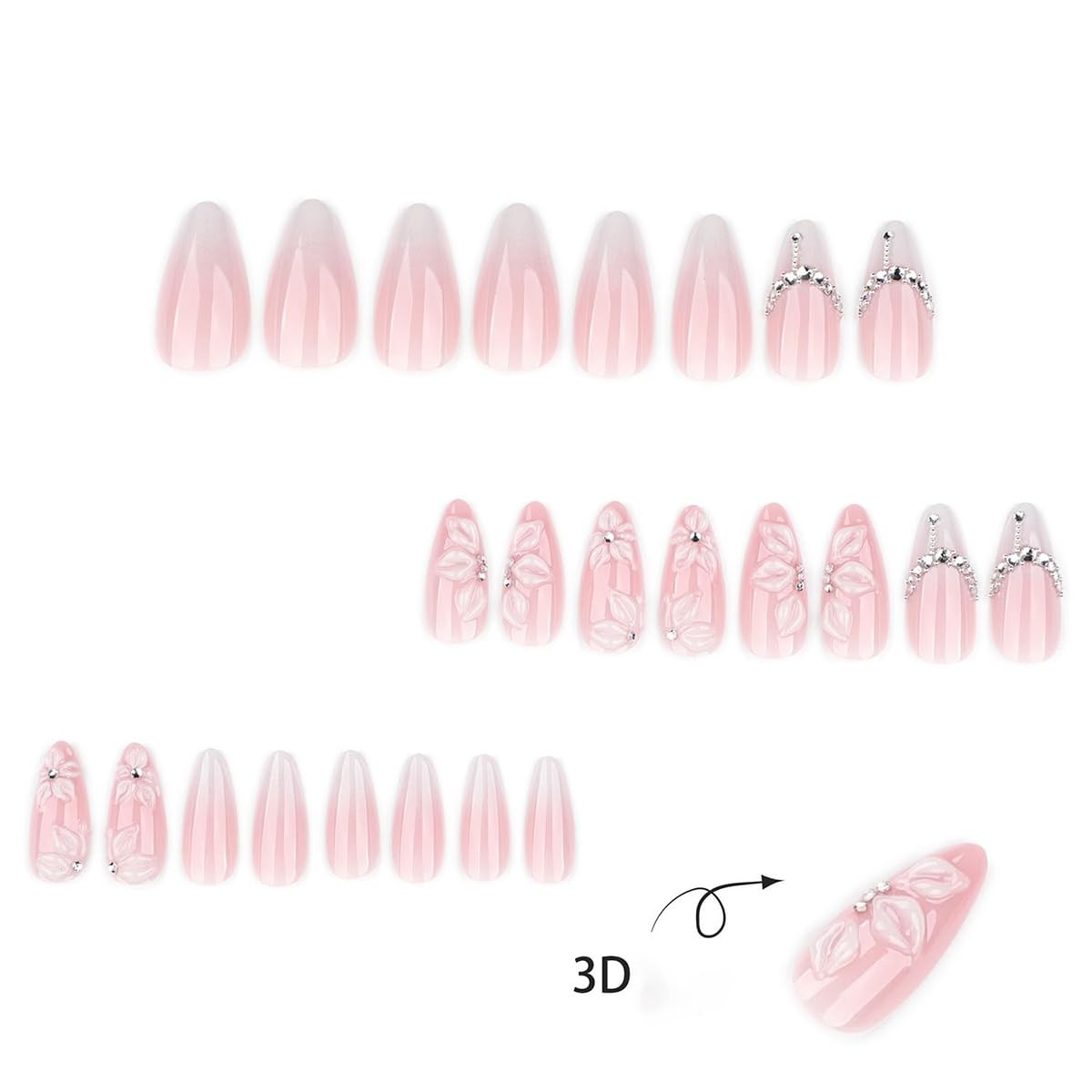 LRKNNO Almond French Tip Press on Nails Style-8