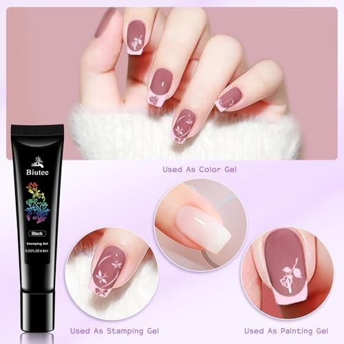 Nail Stamping Kit – 2 Plates, 4 Gel Polishes, 110 Patterns, Silicone Stamper & S