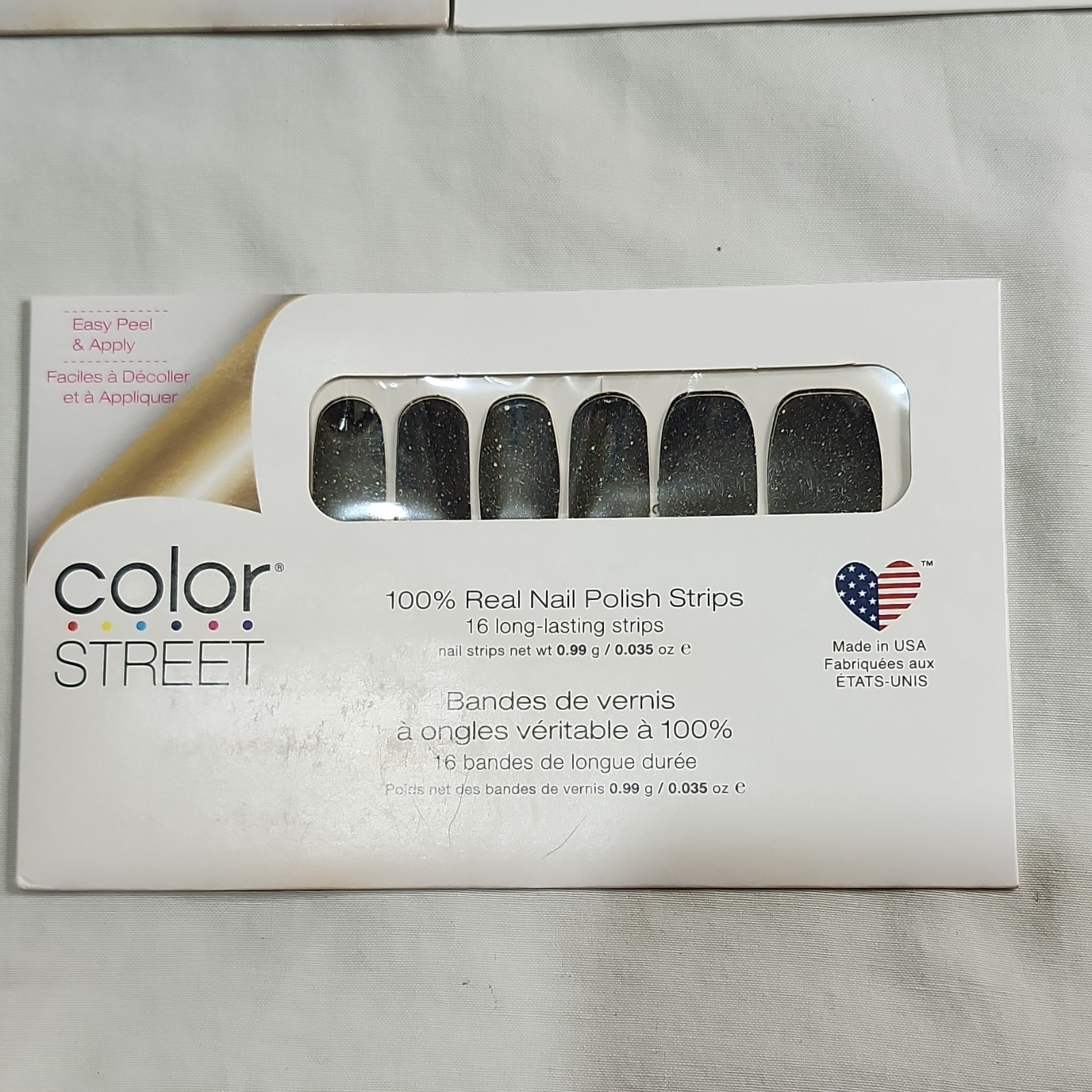 Color Street Lot of 5 Nail Polish Strips Glitter Green Turquoise Black Blue