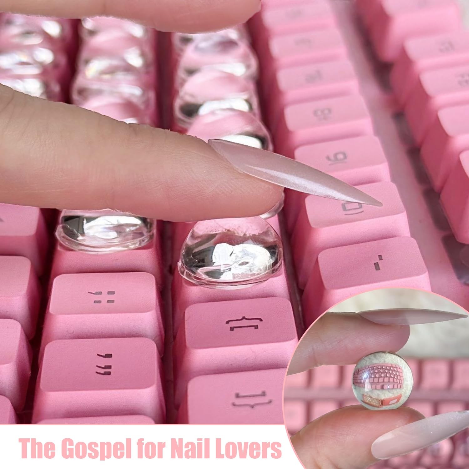 Keyboard Bubbles for Long Nails, 120pcs Raised Keyboard Stickers for Women, C…