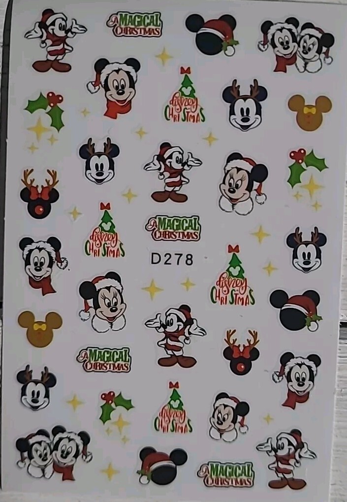 Disney, Mickey Mouse, Magical Christmas Holiday, Nail Art Stickers