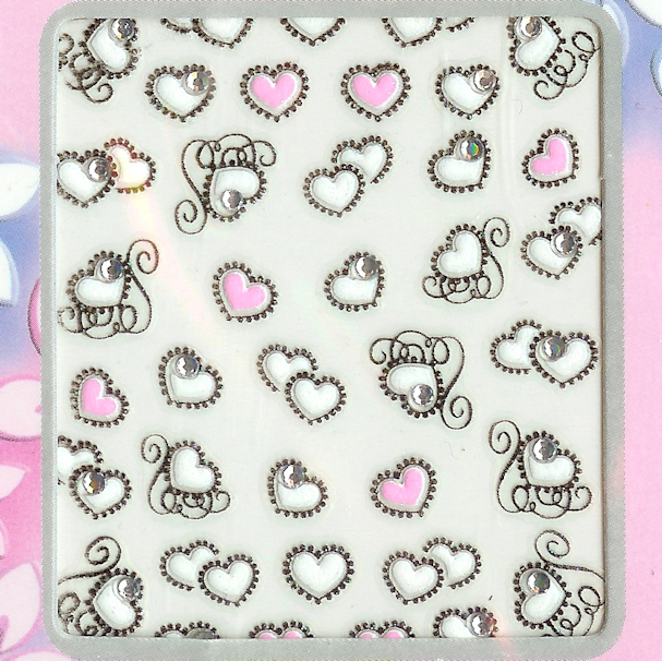 Hearts Love Nail Art Stickers Smiley Face Black Decorations Craft Supplies cute