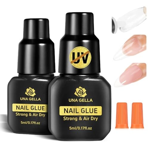 UNA GELLA Quick Drying Super Nail Glue for Press On Nails, Acrylic Nails & Nail