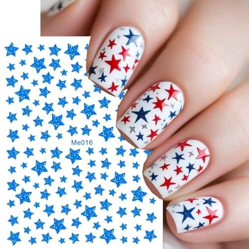 6Sheet 4th of July Star Nail Stickers Self-Adhesive Nail star nail decals-7