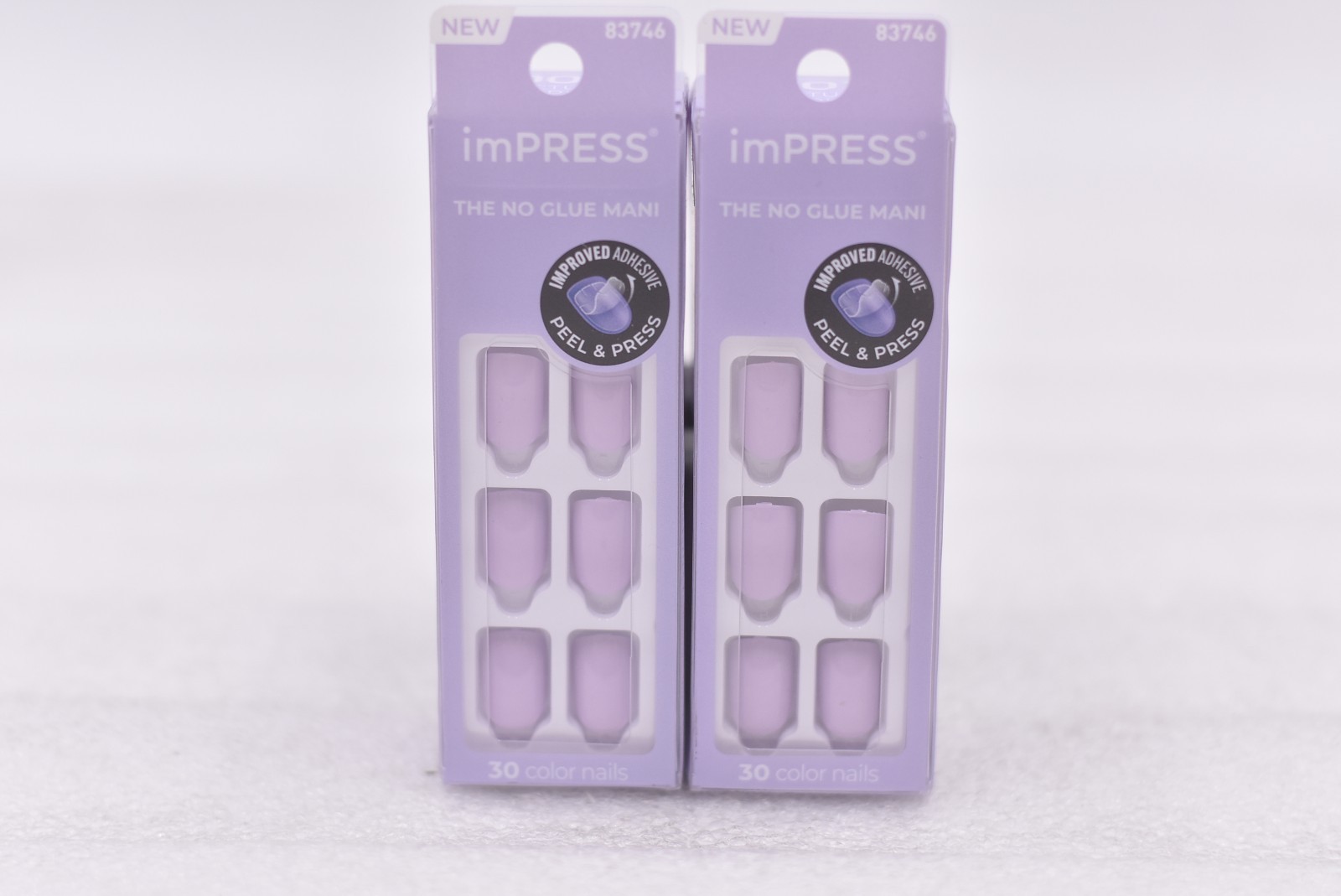 Lot of 2 Kiss Impress 007 Picture Purplect Short Nails – 30 Nails