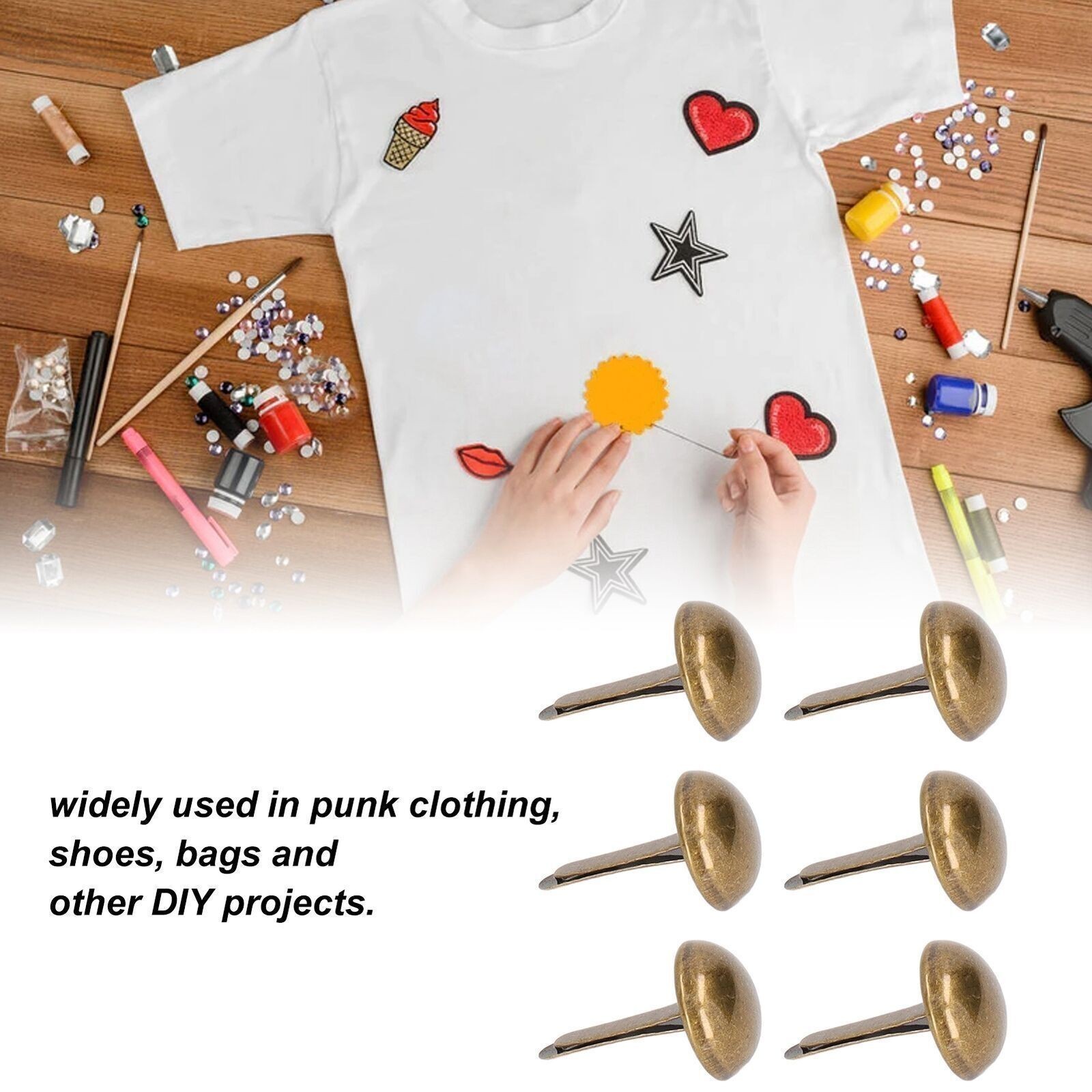 200Pcs Upholstery Tacks Bronze 0.3in Metal Plating Glossy Easy Installation