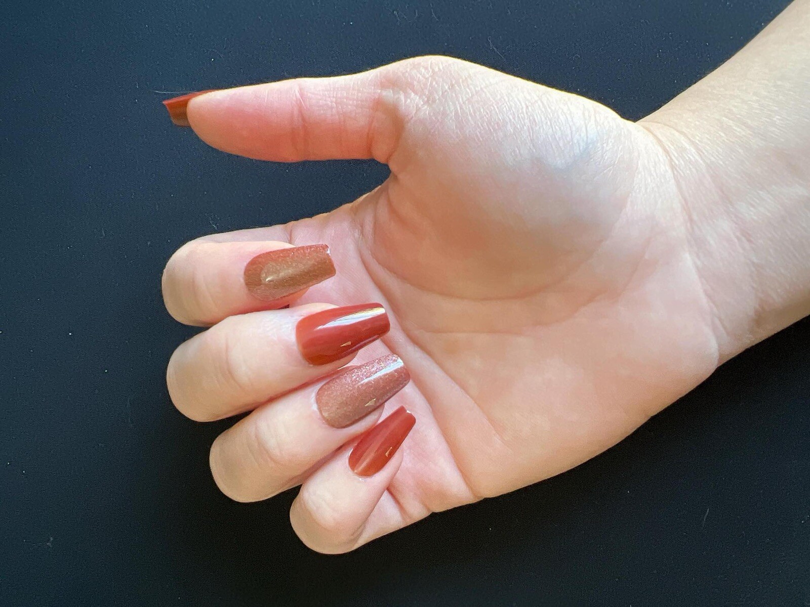 Press On Nails Cat eyes Coffin Short Soft Gel and Super Hold Glue