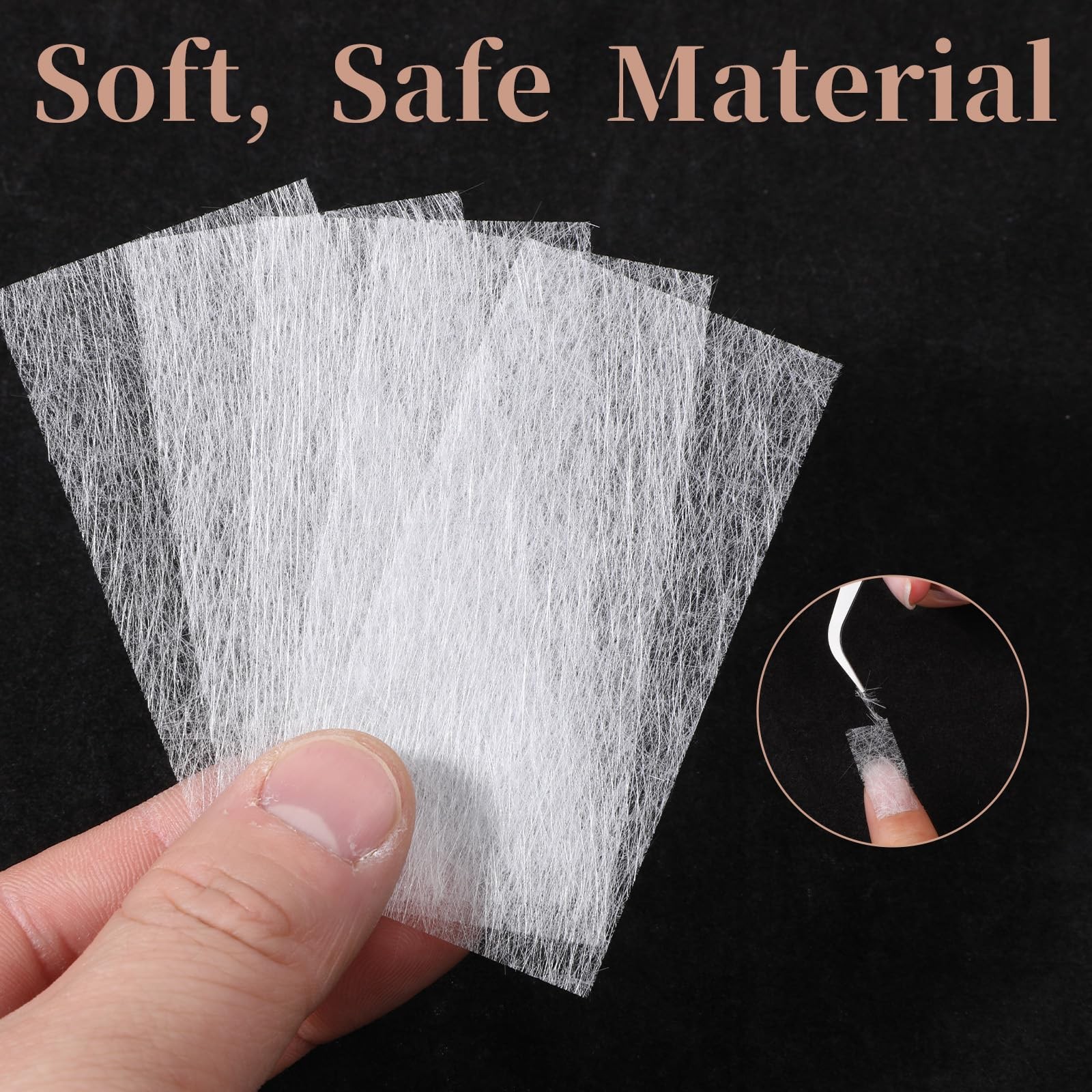 YBEATY 100 PCS Silk Nail Extension Wrap Kit 3.15 × 1.57 × 0.04 Inch, White