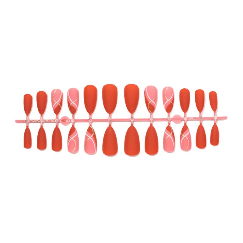 48 Vibrant Red and Pink Press in Nails, Removable and Reusable Fake Nail Art