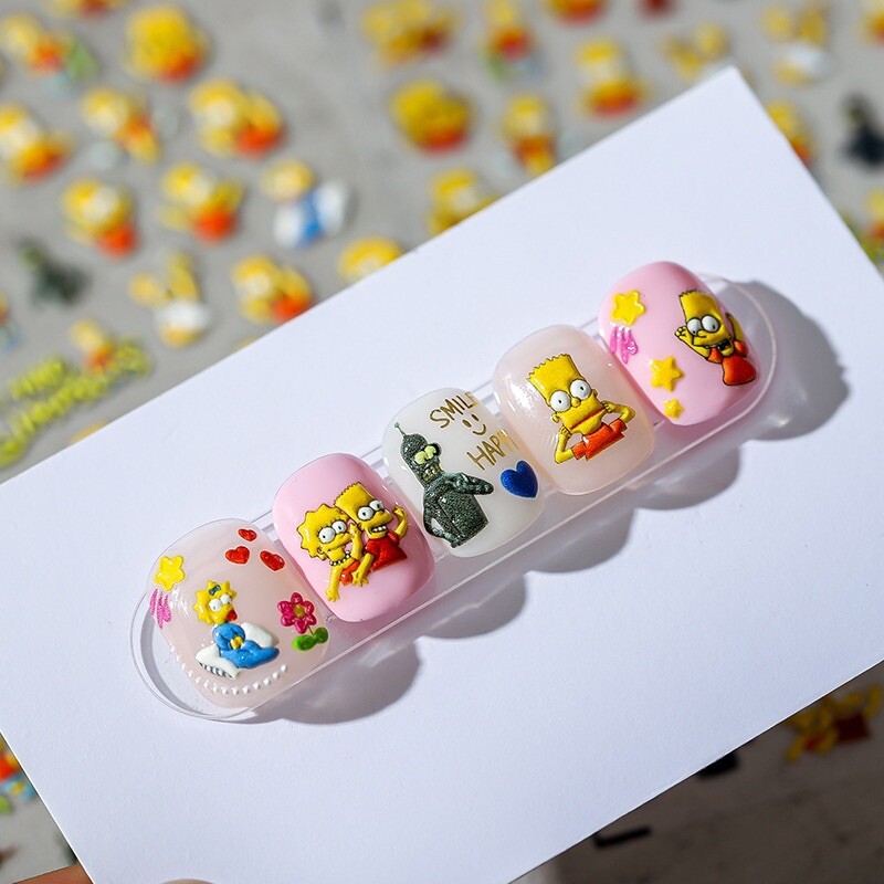 5D Animation Nail Decal, Cartoon Nail Decals, Embossed Nail Stickers (253)