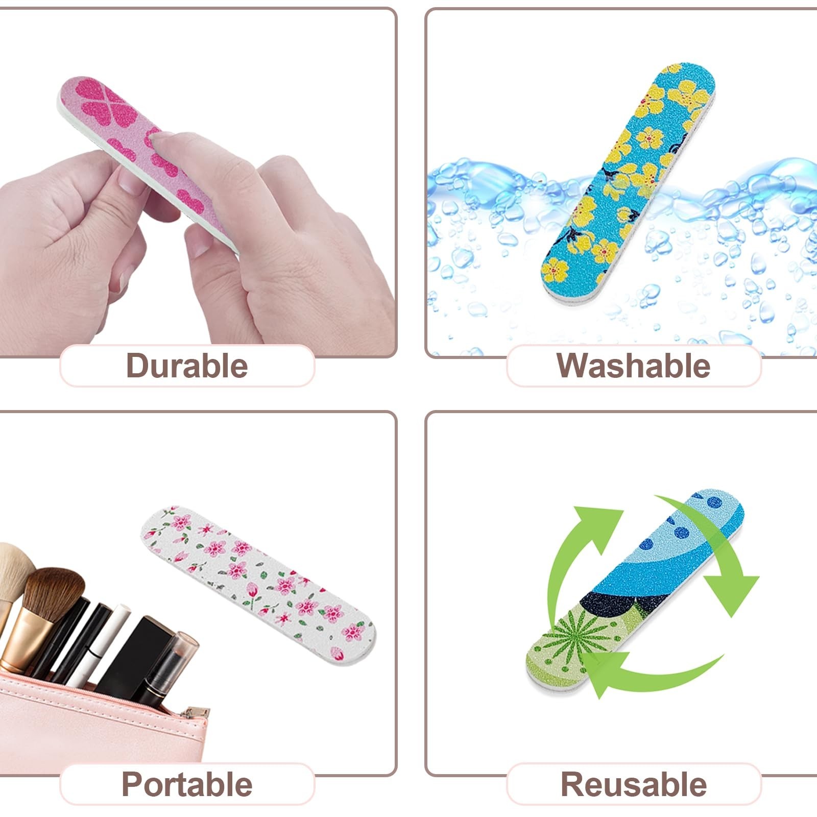 Mini Nail Files, Colorful Emery Boards for Nails Double Sided 180 Grit Emory,…