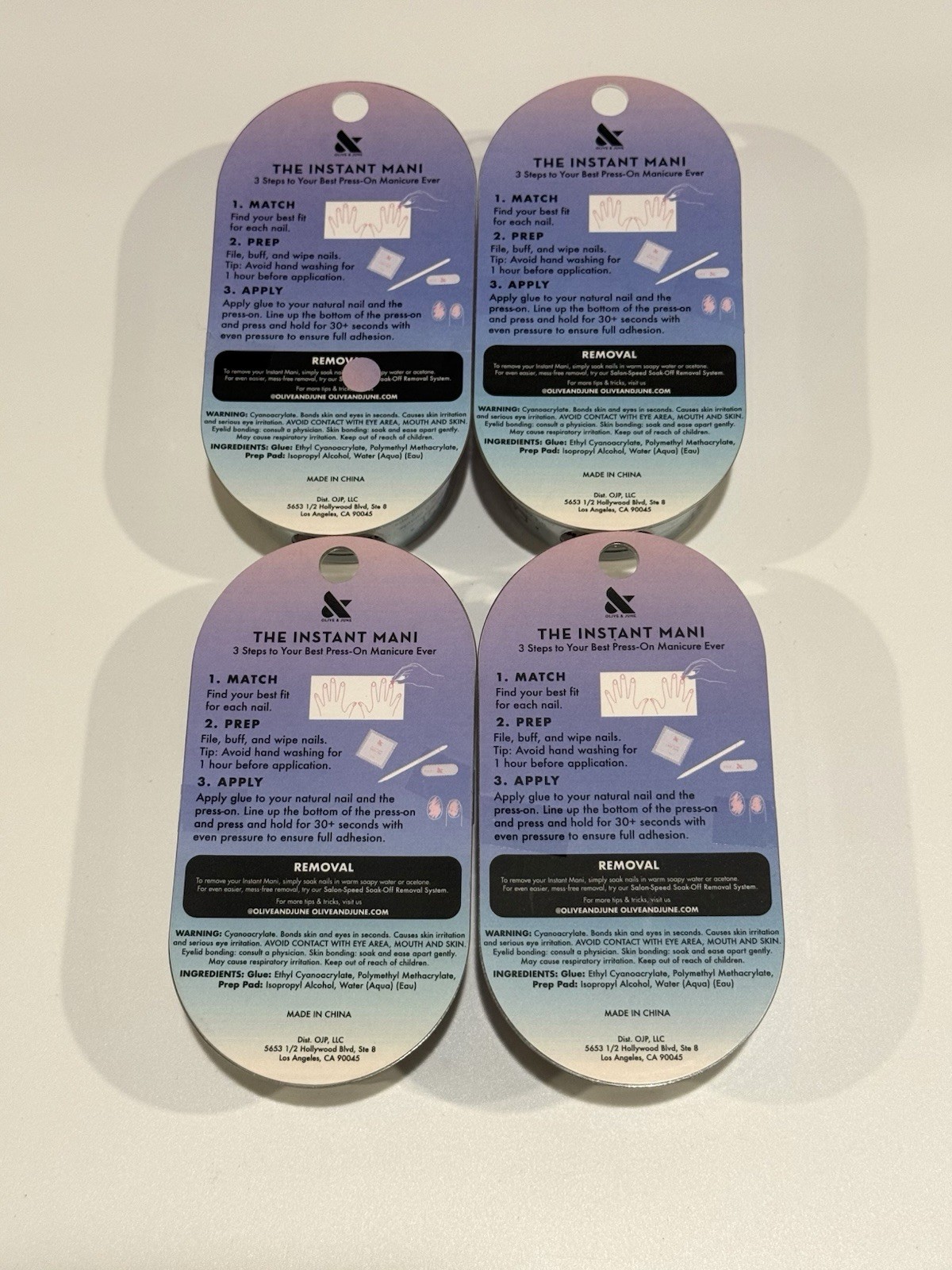 Olive And June Bubble Maximalist Instant Mani Press-On Nails Medium Lot Of 4