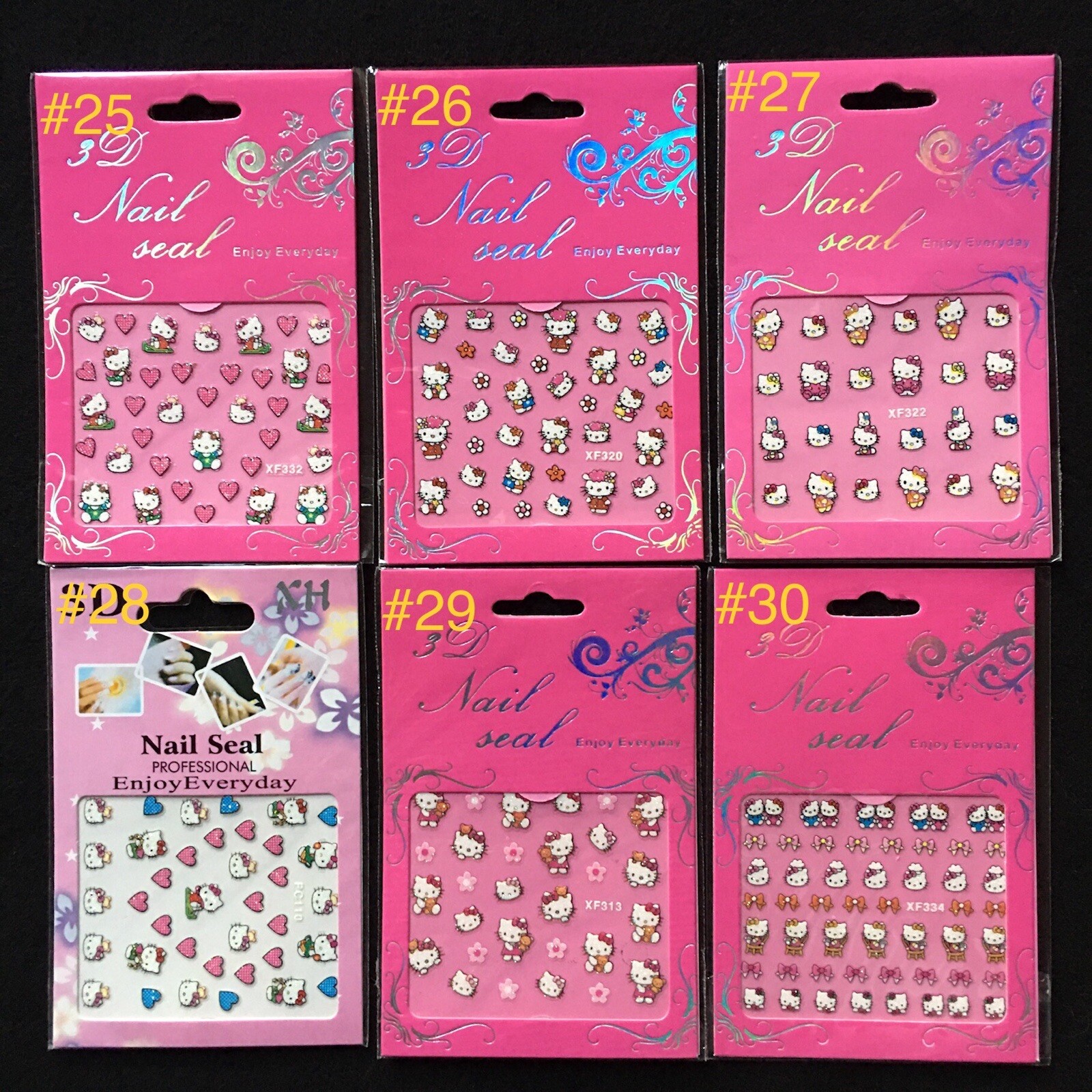 48 Design Hello Kitty 3D Glitter Nail Sticker Nail Art Decal St-259