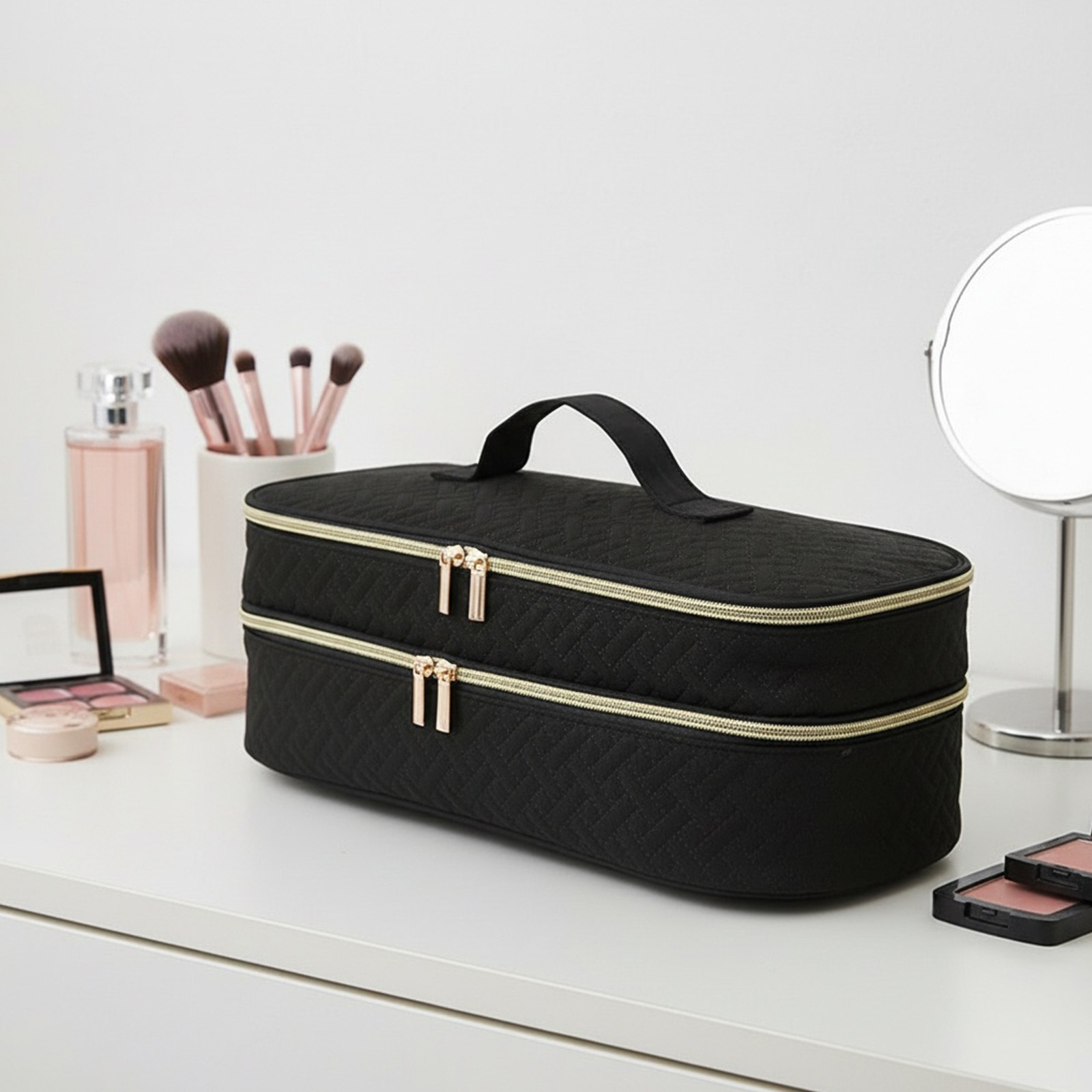 Manicure Set Makeup Case with Handle for Nail Suppiles Gift for Manicurist Girls