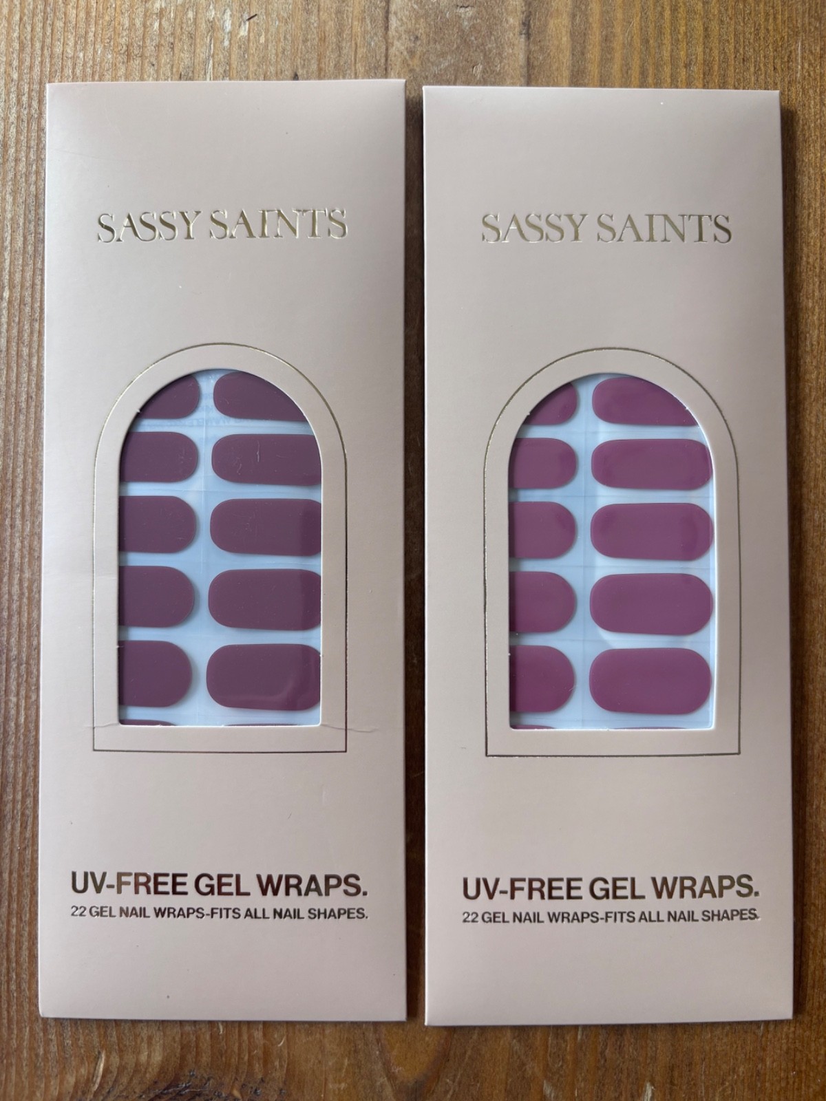 Sassy Saints UV Free Gel Nail Wraps – NEW Set of 2 – Deep Petal and Dusty Blush