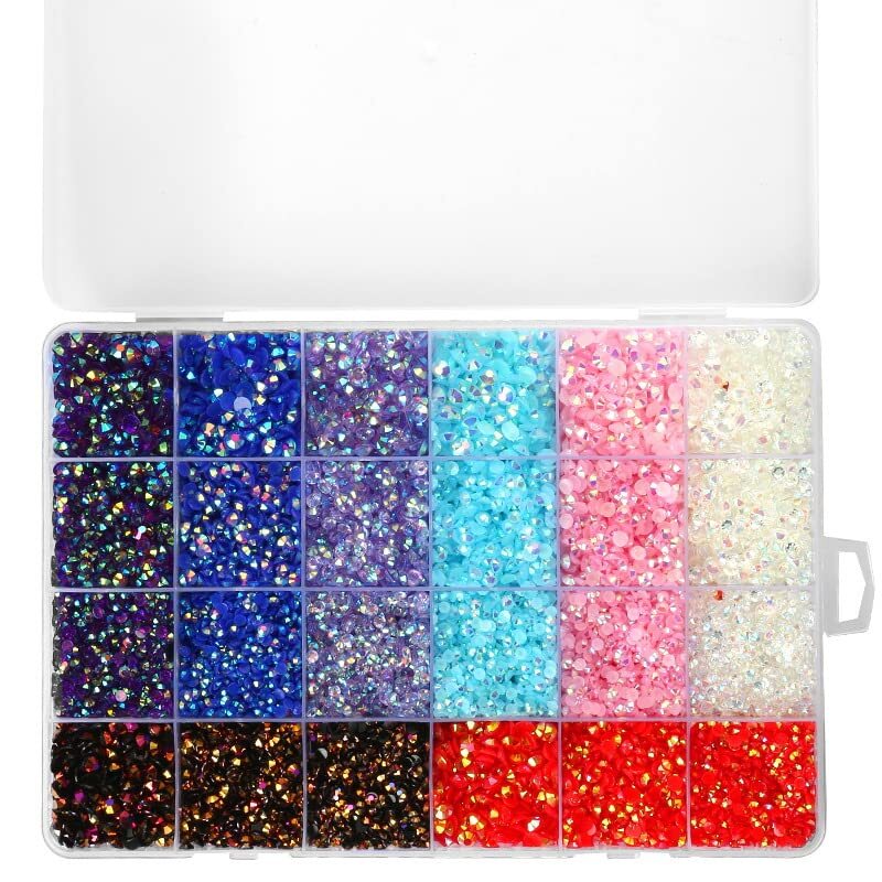 23200PCS Mixed Size 3 4 5MM Jelly ab Resin Rhinestones Box with Tools for Tum…