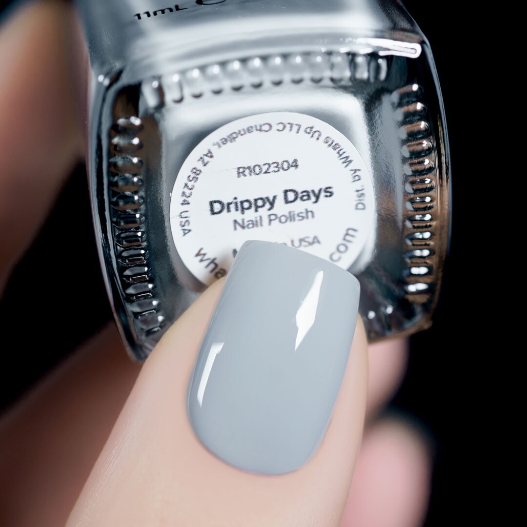 Whats Up Nails – Drippy Days Regular Polish (Light Gray Creme), Nail Polish