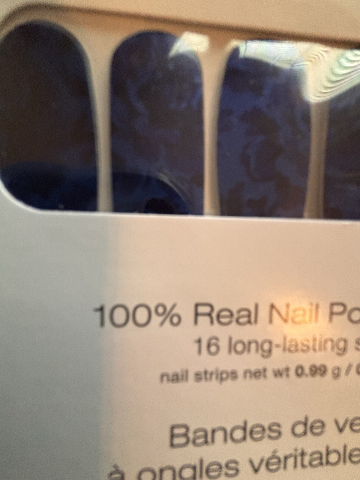 Color Street Blue Floral Glossy Nail Polish Strips Royal Brocade
