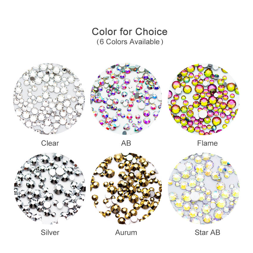 1440PCS Multi-size Nail Art Rhinestones Crystals Nails Design Decorations Gems
