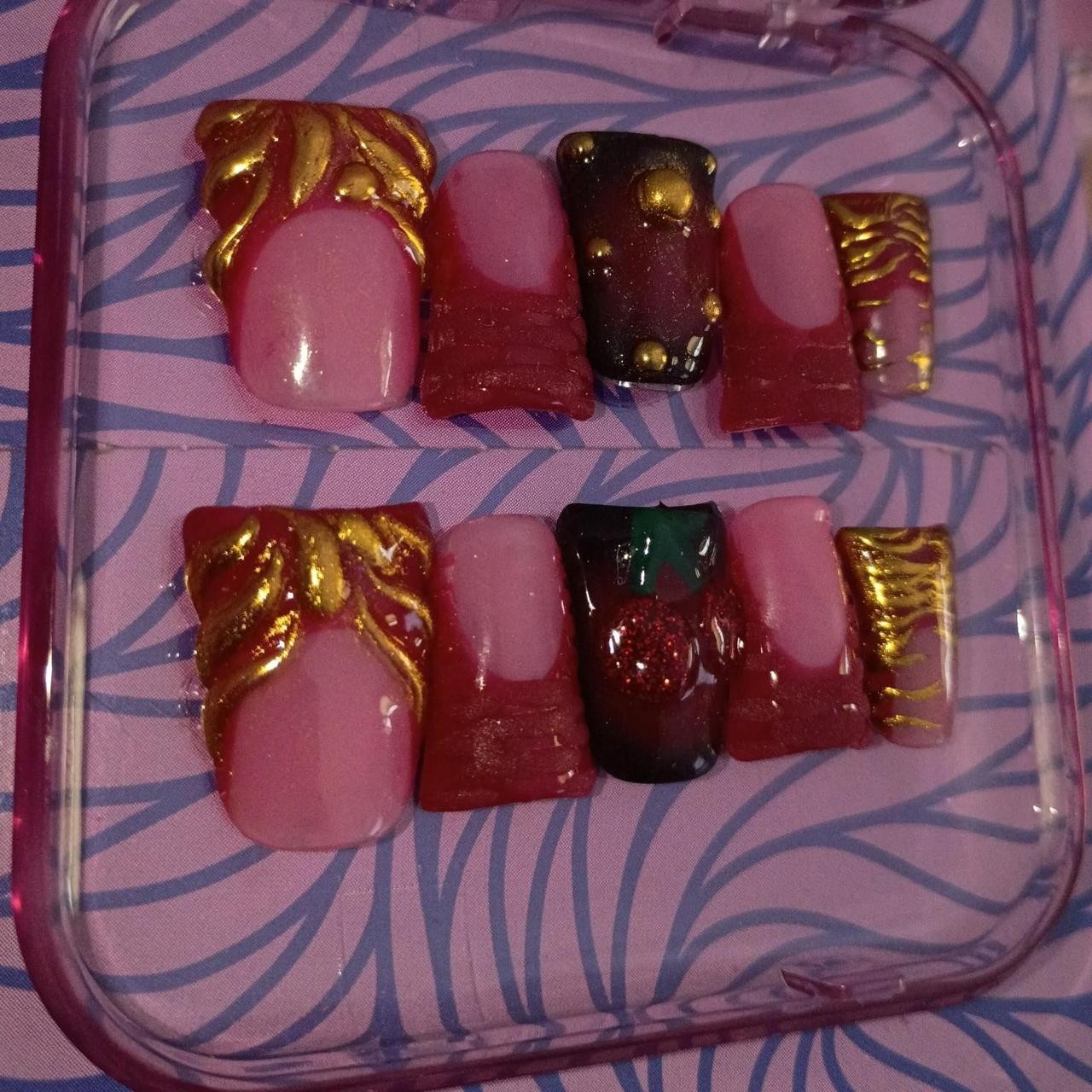 Short Duck Alt Press-On Nails 3D Abstract Full Cover