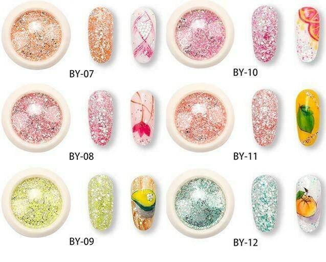 Metallic Neon Chunky Glitter Powder Different Size Sequins Nails Decoration Mix