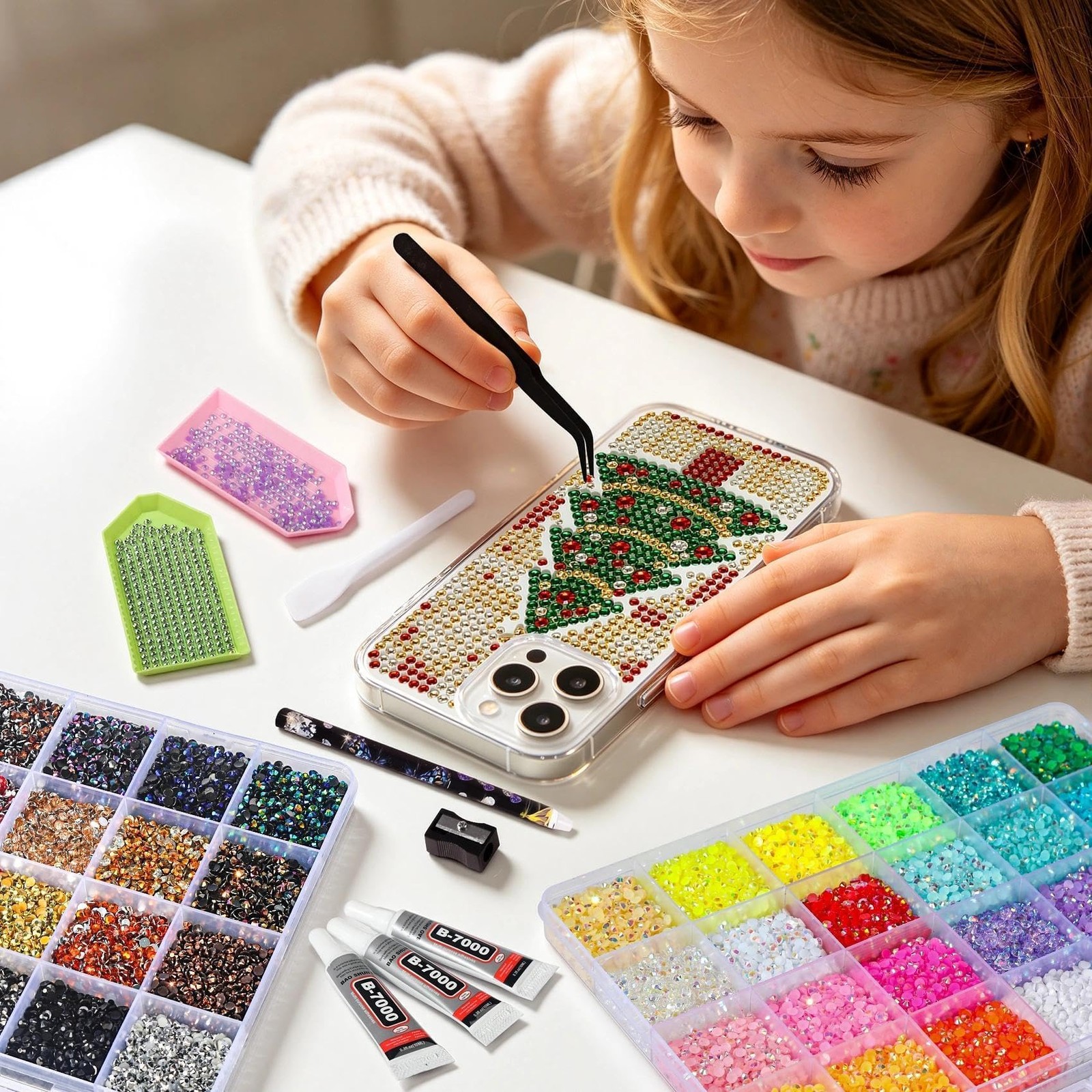 48 Colors Resin Jelly Rhinestones Bedazzling Kit, 48000Pcs 3mm Flatback Spark…