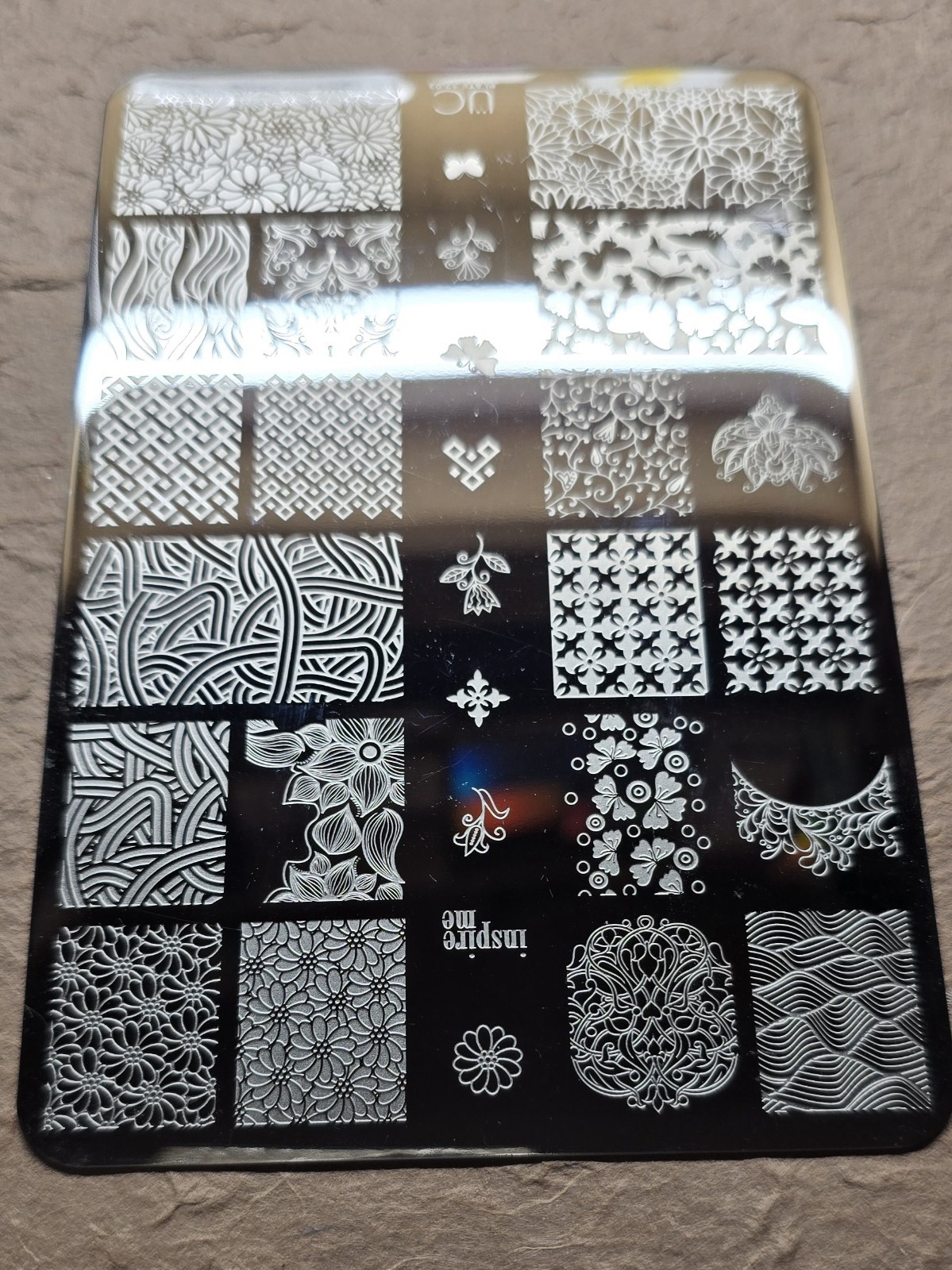 UBER CHIC UC 12-02 Nail Stamp Plate UberChic Floral Geometric Butterfly Swirl