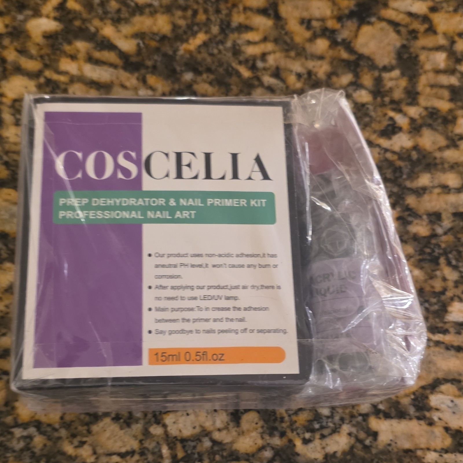 Coscelia Prep Dehydrator & Nail Primer Kit 15ml Non-acidic Air Dry for Nail Art