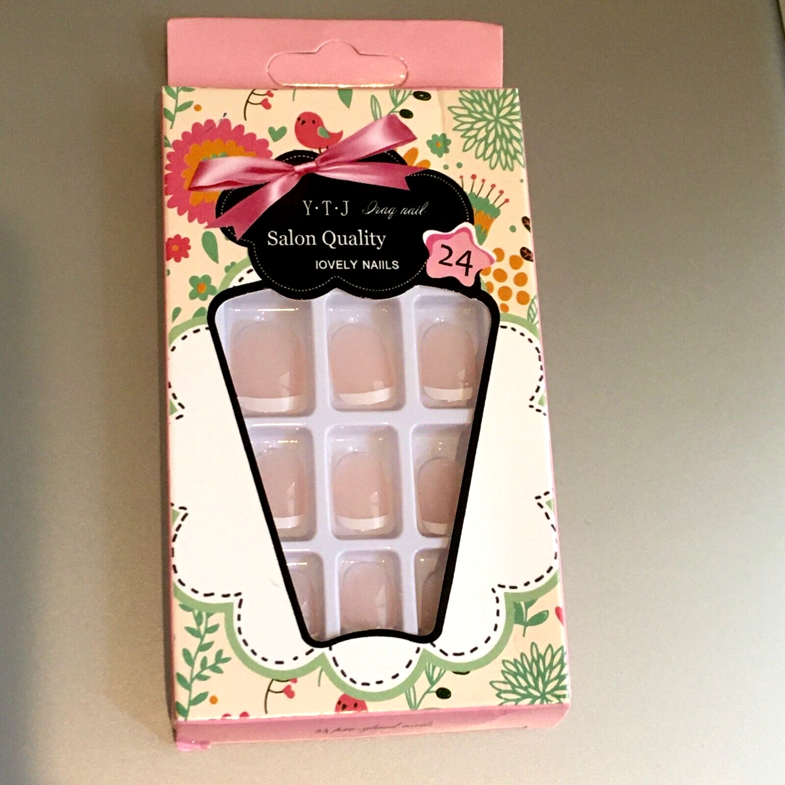 Natural Look French Nails-24 Per Set-Gel Patches Included