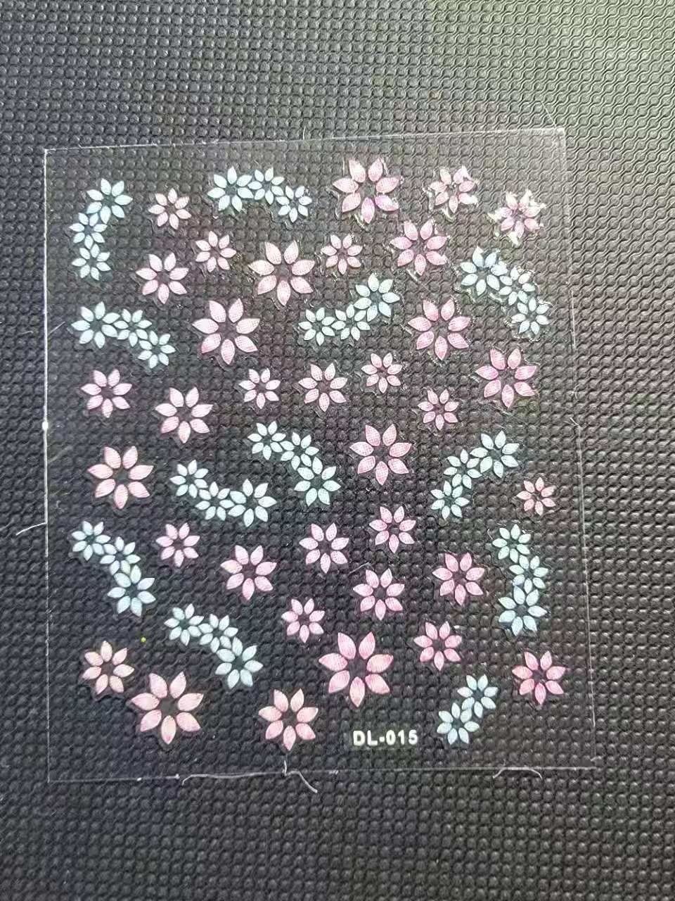 20 Sheets 3D Nail Art Stickers Decals Mixed Flower Design DIY Manicure