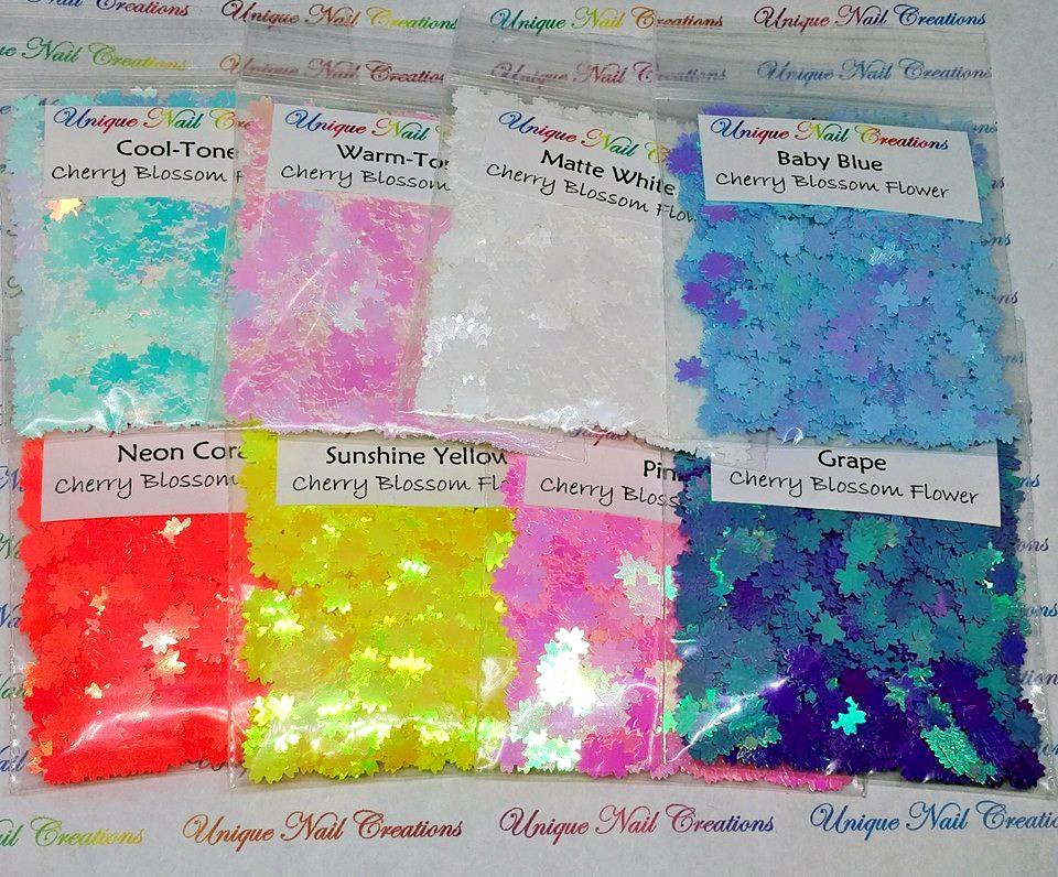CHERRY BLOSSOM FLOWER Glitter~U Choose Color~Nail Art•Acrylic•Gel•Body Art•Face