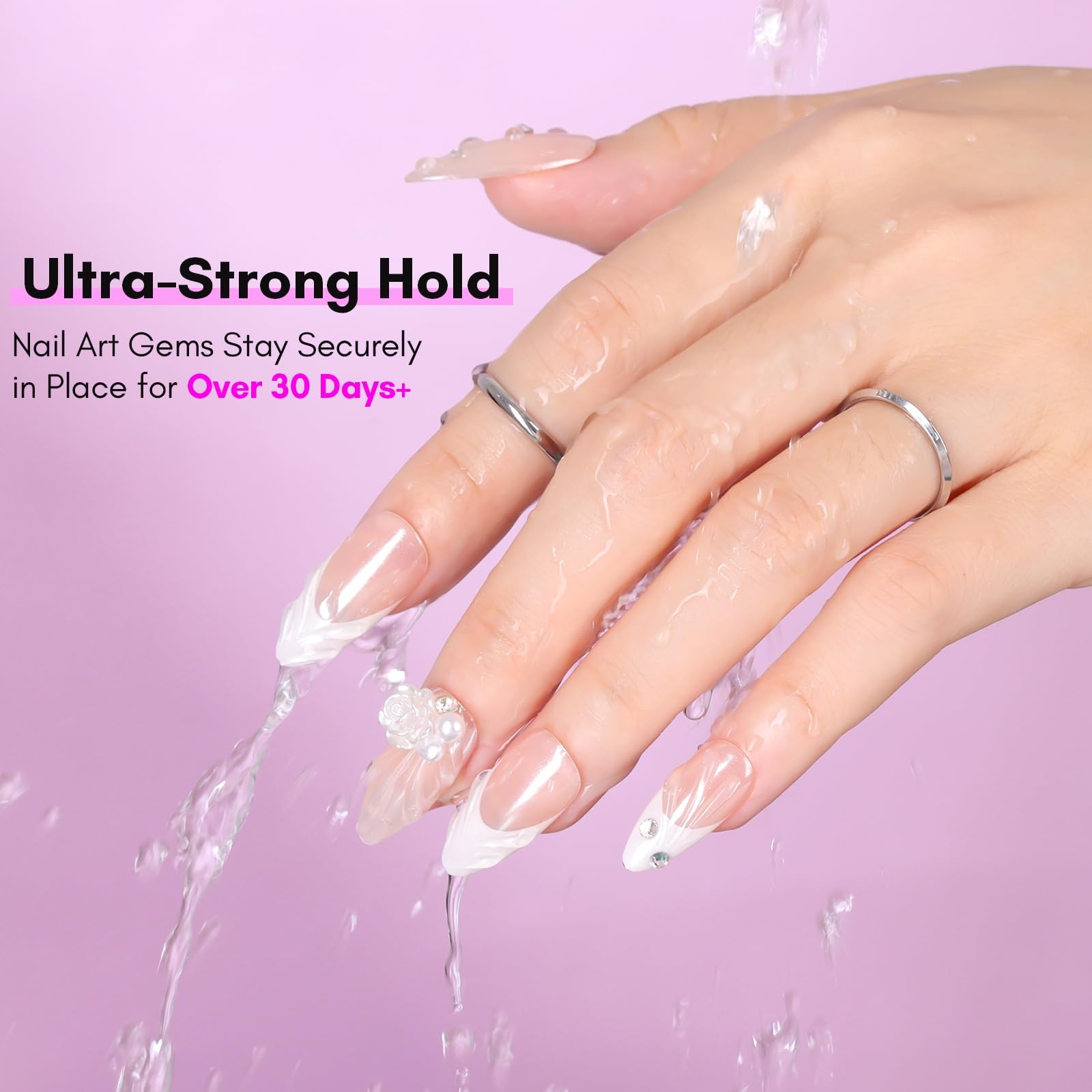Makartt Nail Rhinestone Glue A-For All Rhinestones with Brush Pen, Clear