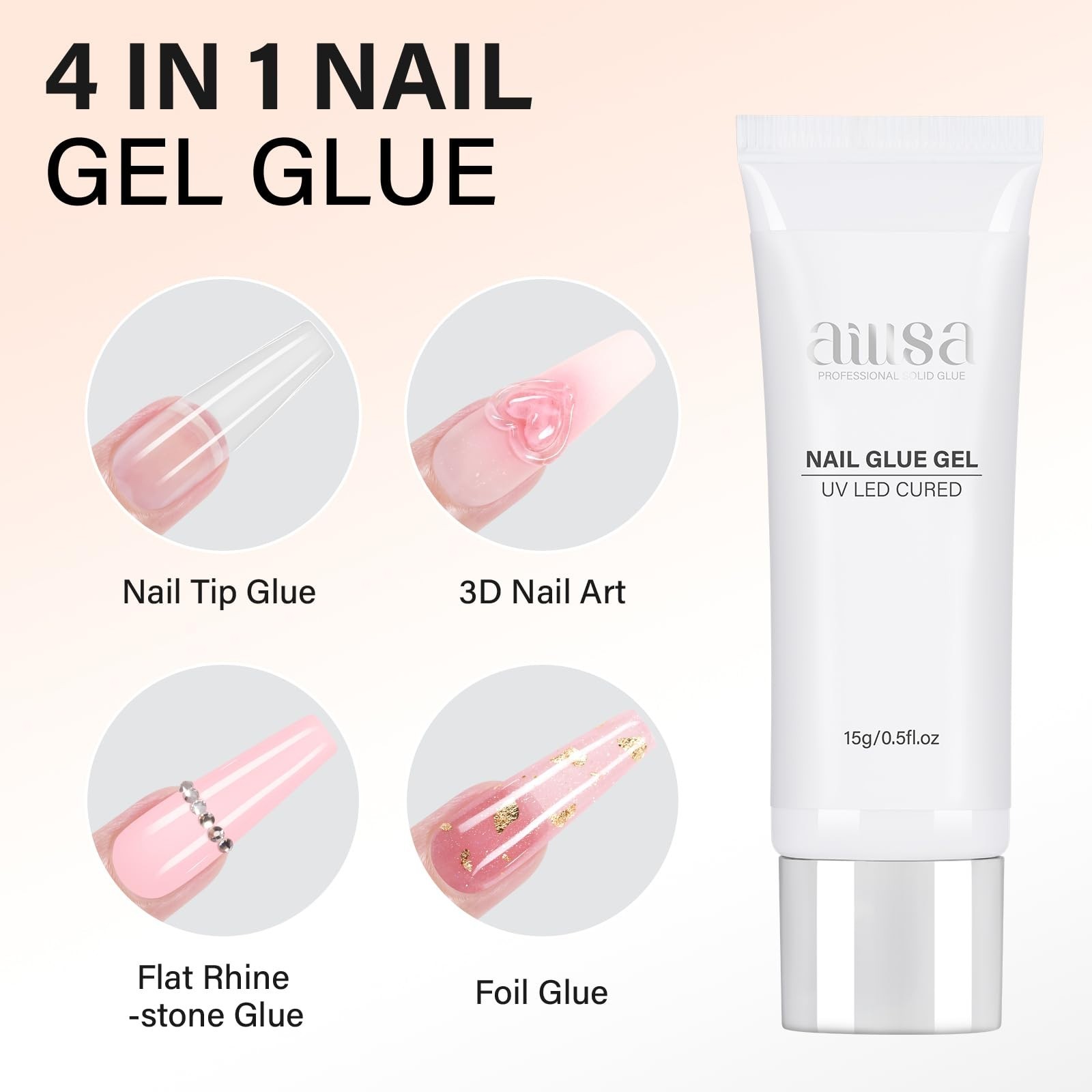 Strong Nail Glue for Press-On Tips | Professional Gel Adhesive for Acrylic Nails