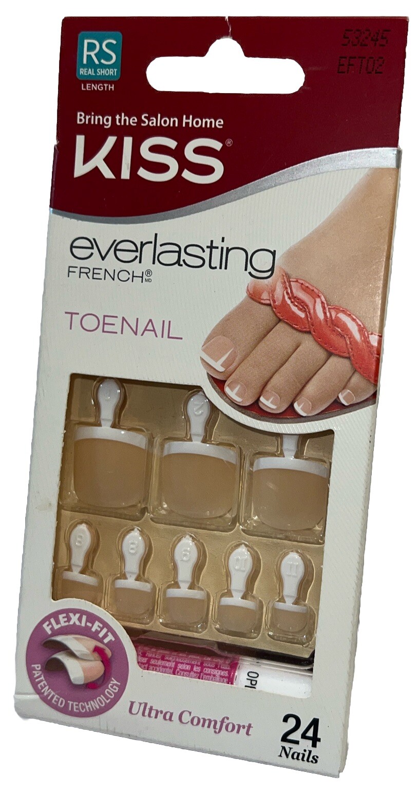 KISS Everlasting French/Natural Toe Nails #53245 (New See Description & Photos)