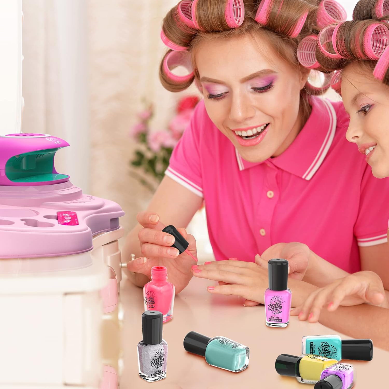 Amagoing Nail Polish Set for Girls Ages 7-12, Kids Nail Art Studio Kit, Non Toxi