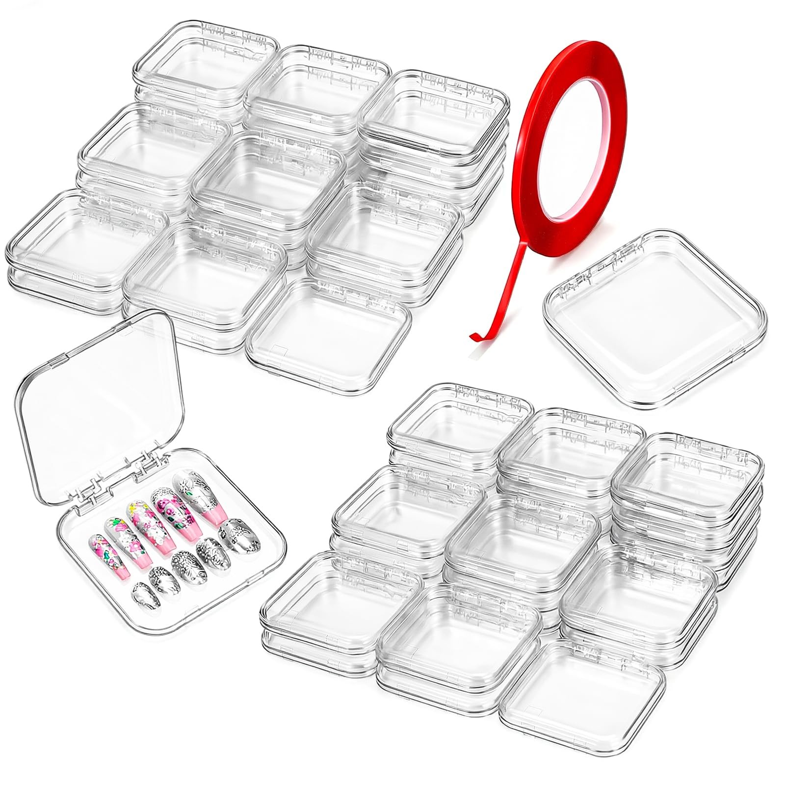 Molain 40 Pcs Clear Press on Nail 2.95 x x 0.5 Inch, transparent