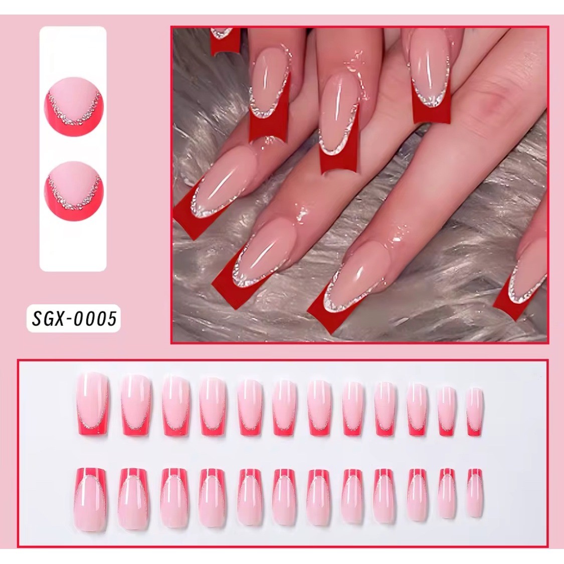 Bundle 10 singular Of 24pc Press On Nails Nail Tips Professional DIY Multi Set