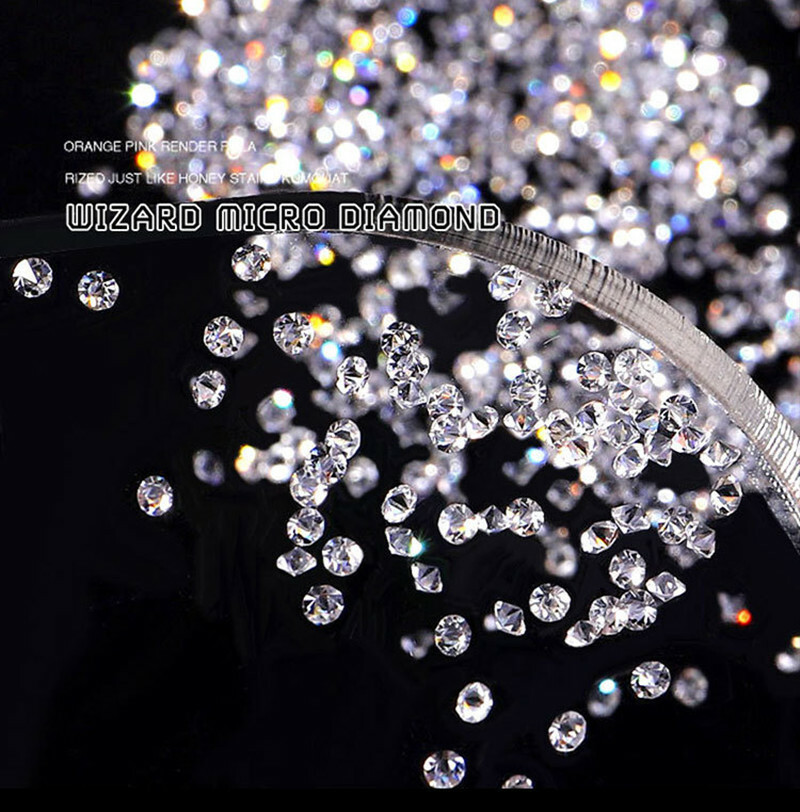 3000 Pcs Crystal Pixie 3D Nail Art Gems Micro Zircon 1.1mm Mini Rhinestones DIY