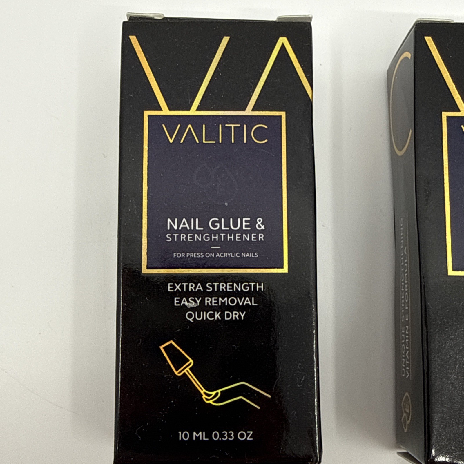Valitic Strong Nail Glue and Strengthener Quick Dry Brush Easy Removal New