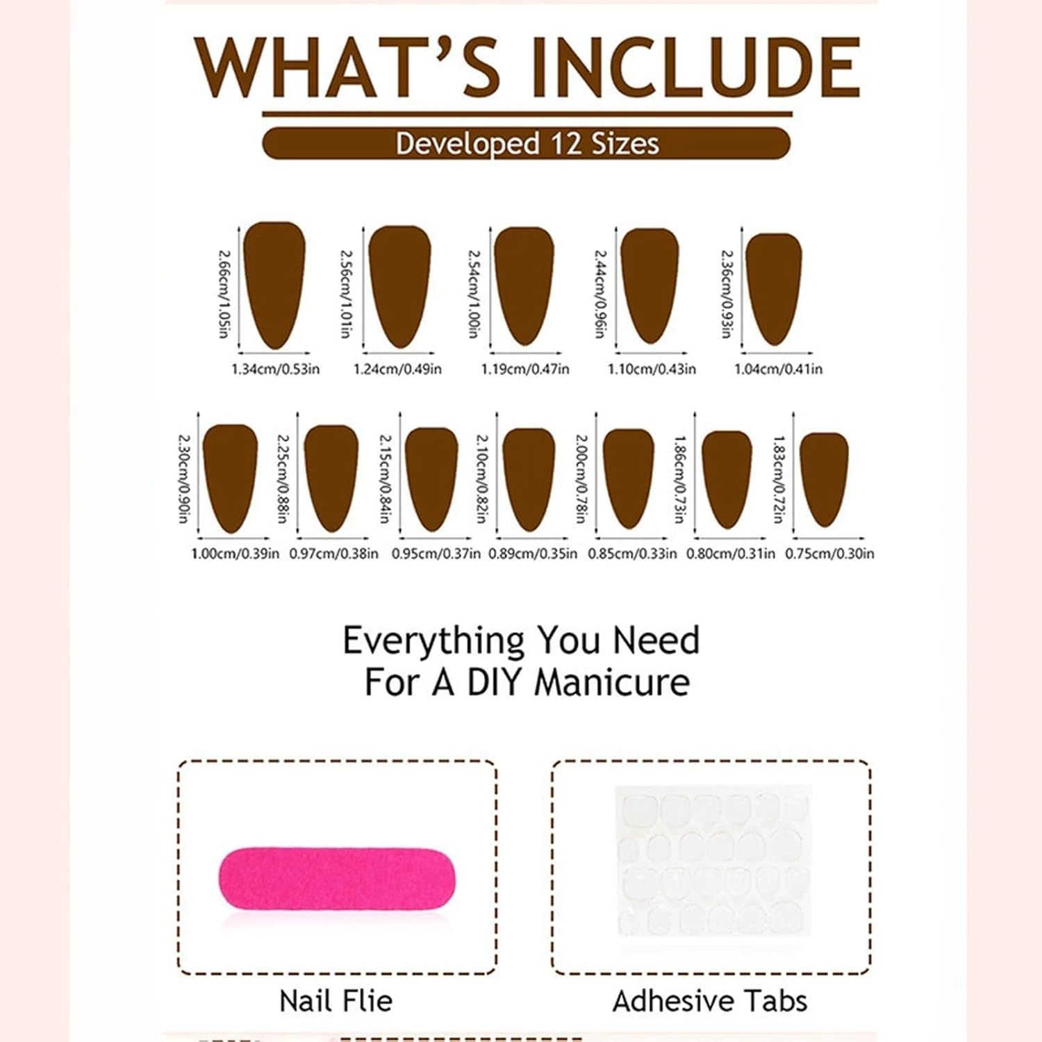 24Pcs White Flower Press on Nails Almond – Medium French Tip Fake Nails with Emb