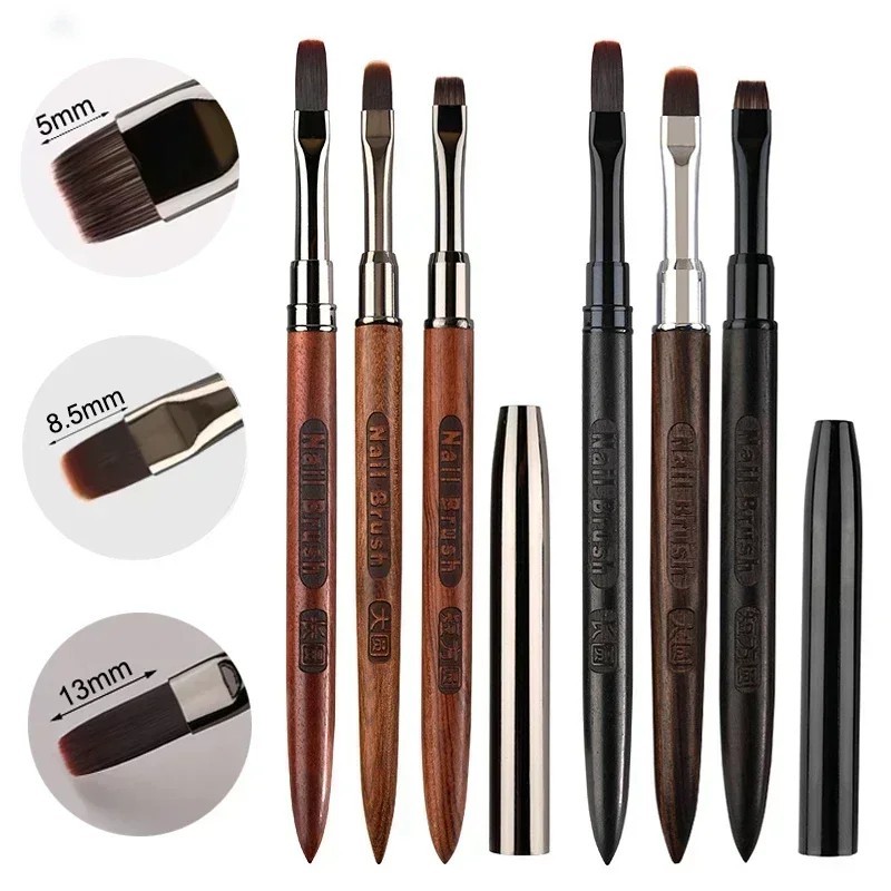 Wood Gel Nail Art Brush for Gel Tip Extension Acrylic Builder UV Manicure