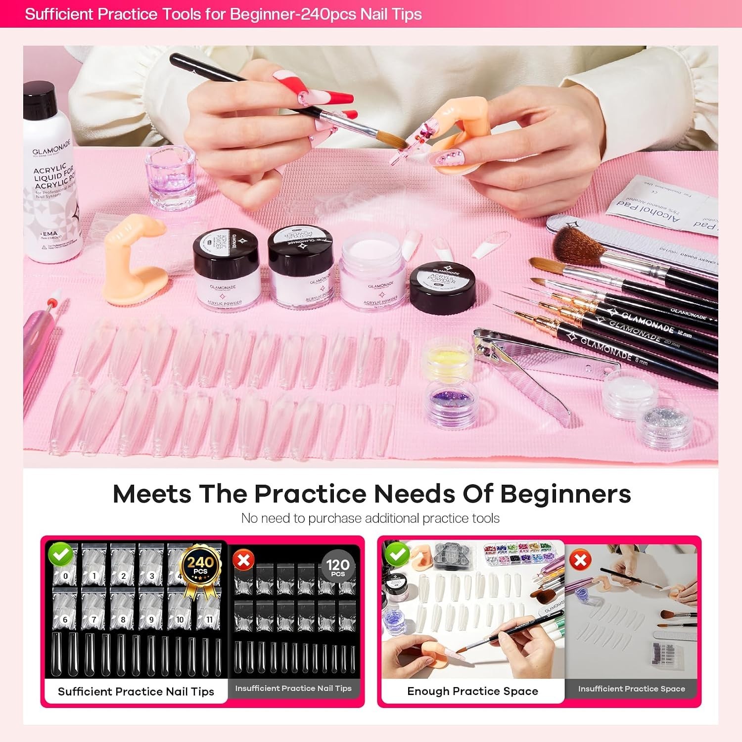 Acrylic Nail Kit for Beginners: Professional Nail Set with Drill Acrylic Powd…