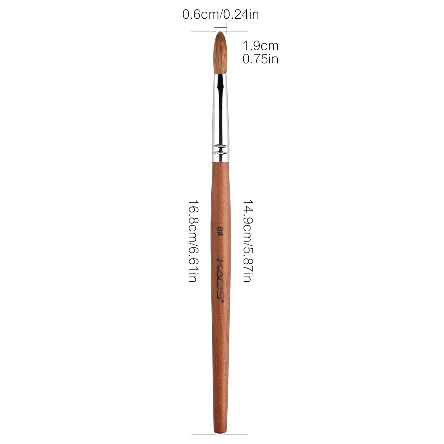 Red Wooden Nail Art Brush with Kolinsky Sable Hair for Precision Nail Designs