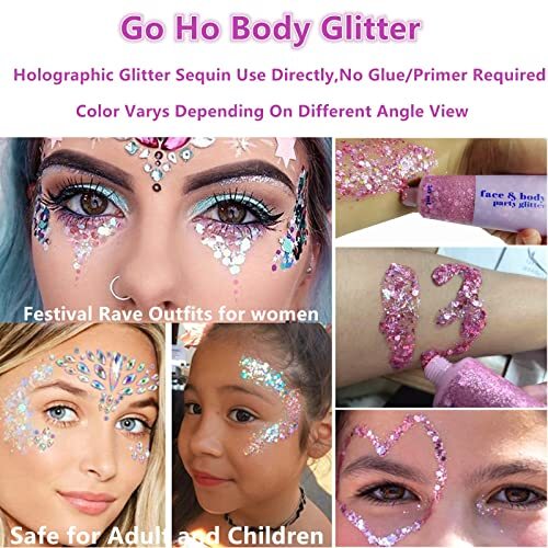 Pink Body Glitter Gel,Singer Concerts Pink Face Glitter 03 Pink Body Glitter