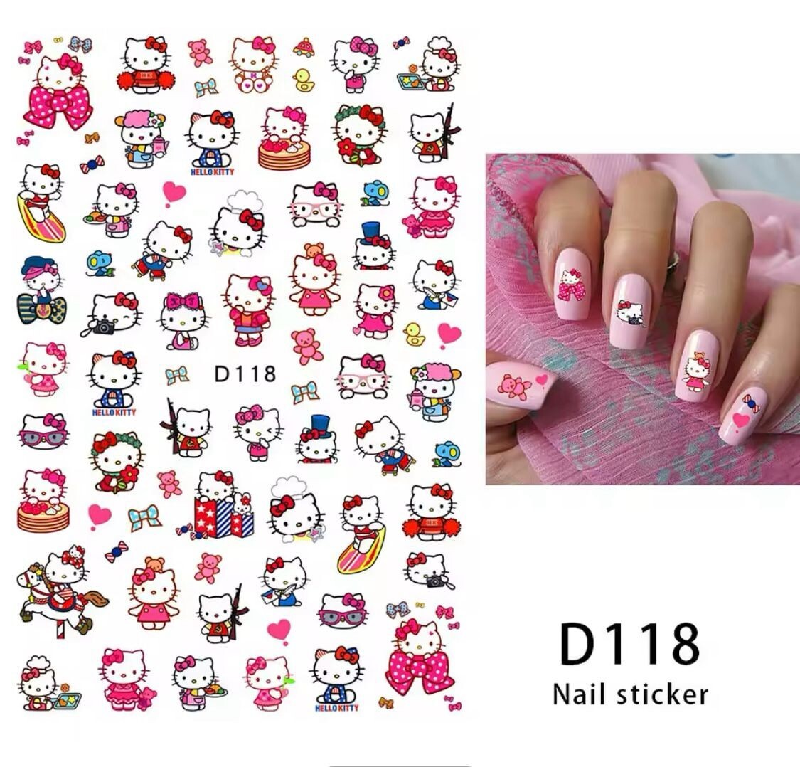 NAIL art 3 sheets HELLO KITTY + US SELLER Free Shipping