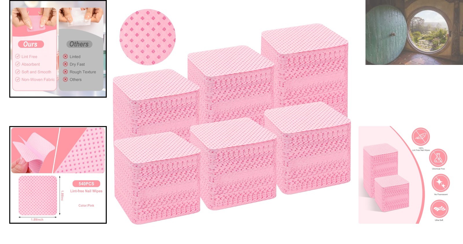 Non-Toxic 540 Lint-Free Nail Wipes – Ideal for Polish & Eyelash Extensions