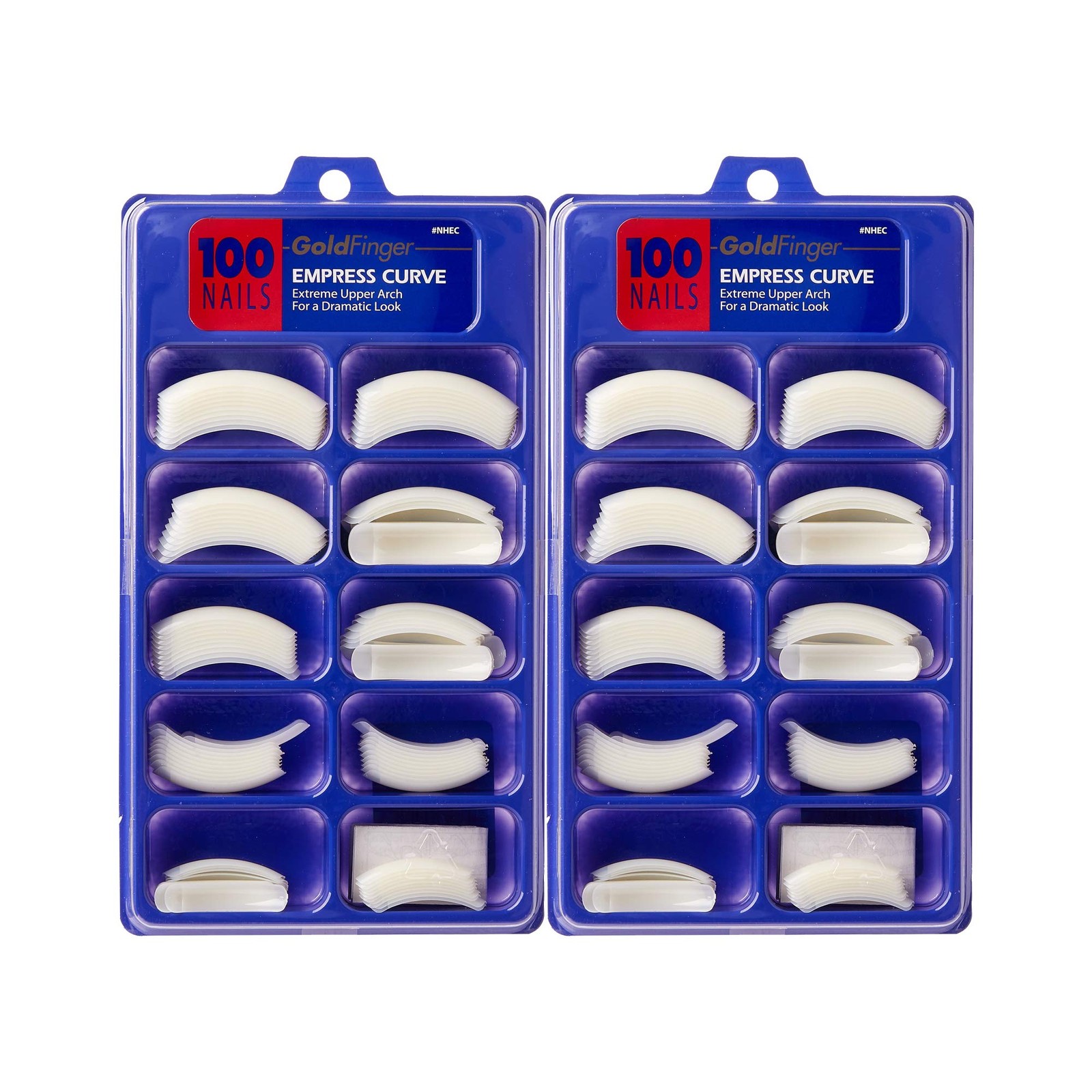 GoldFinger Empress Curve Acrylic False Nails 2 Pack Easy Application 7 Day Wear