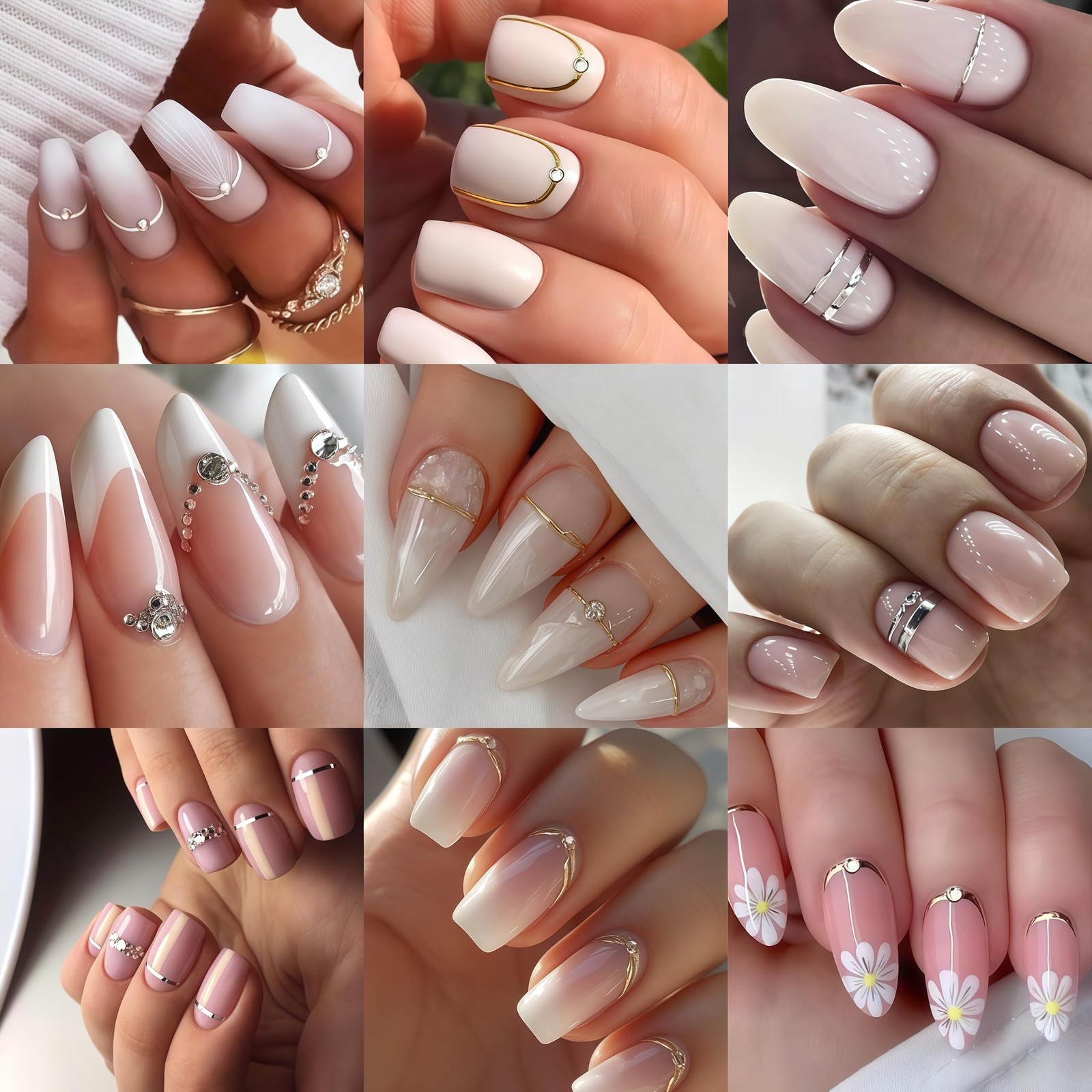 4 Pcs French Line Nail Art Stickers Decals 5D Embossed Gold Sliver Lines Nail…