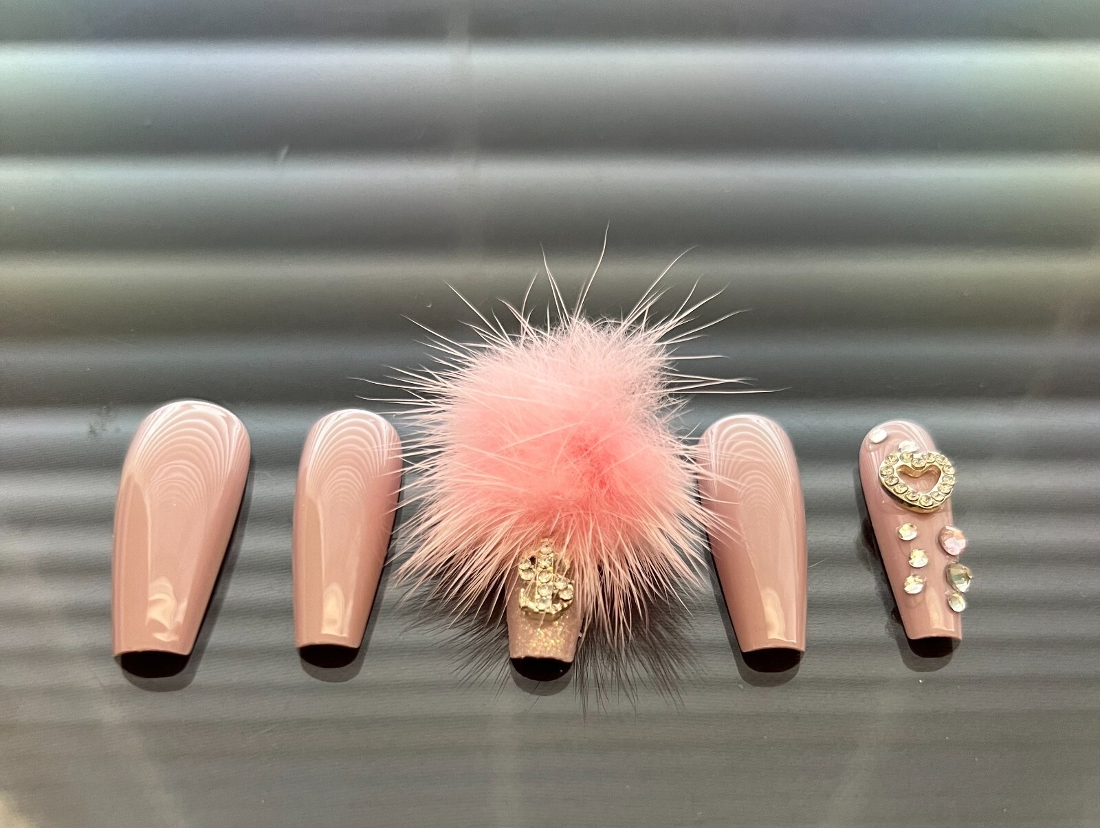 Press on Nails Long Coffin w/ Lovely Designed Press On Nails Gift