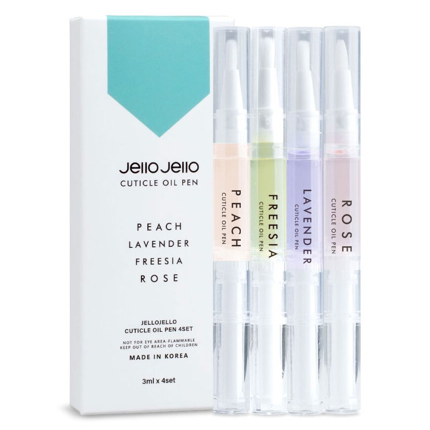 Jello Jello Cuticle Nail Oil Pen 4-Piece Set | 12ml (3ml x 4pcs) | Nail Care |